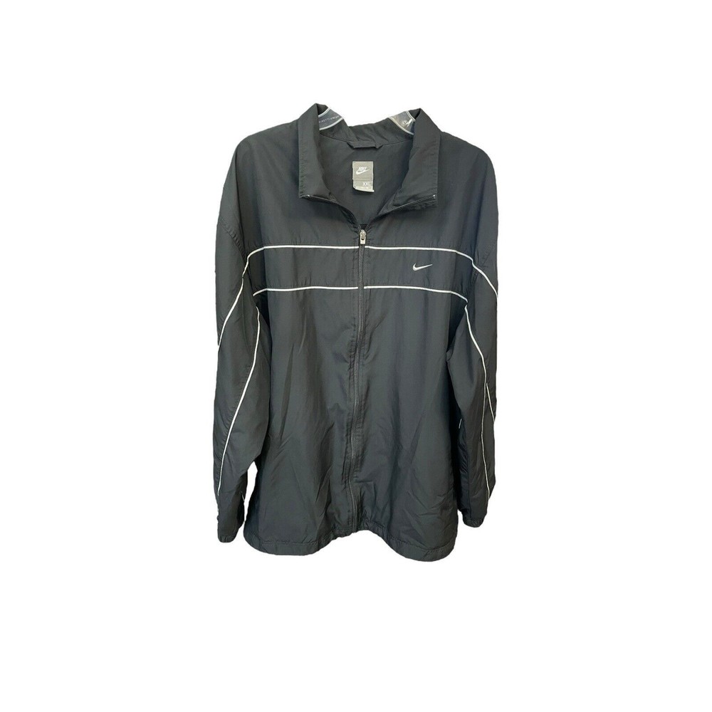 VTG Nike Size XXL Black White Trim Wind Breaker water proof jacket coat Men